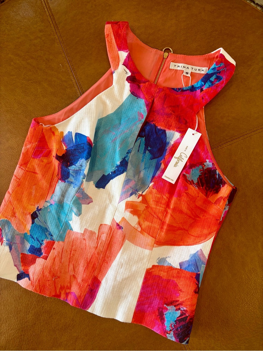 Trina Turk NWT Sleeveless Abstract Floral Top Size Small | Resort Wear